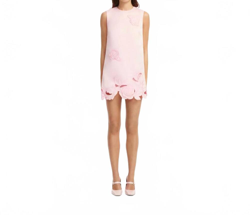 NEW LEO LIN yvonne applique mini dress in blush pink